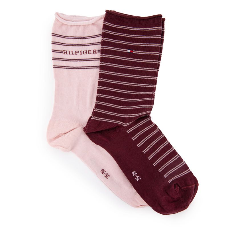 Chaussette th femme pinksock 2p logo stripe, 39/42 Femme TOMMY HILFIGER