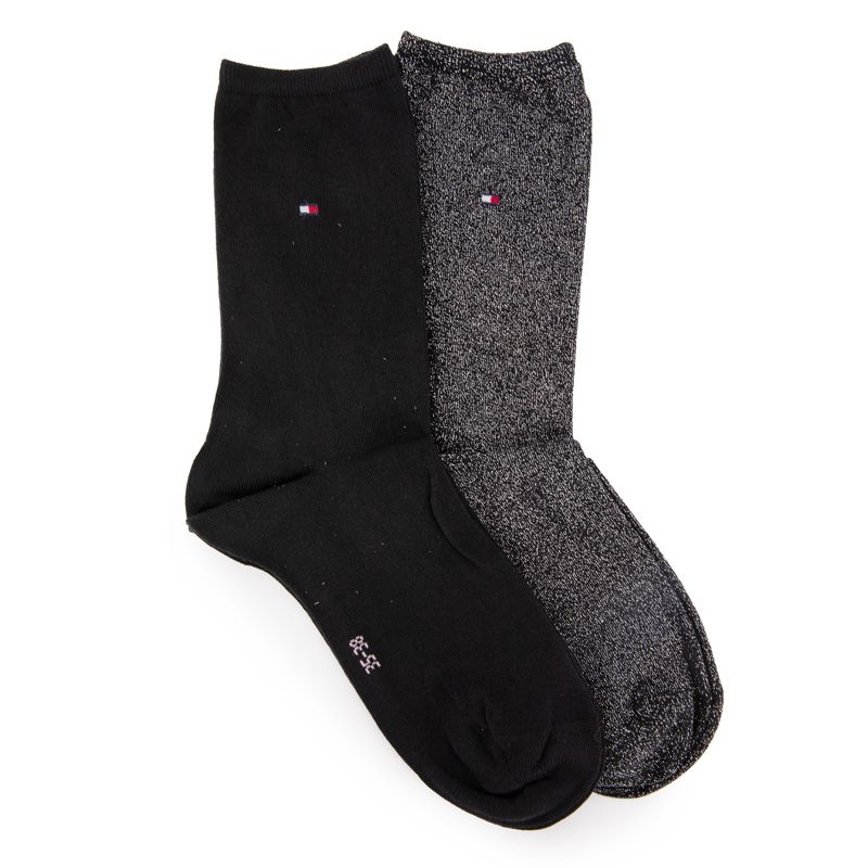 Chaussette th femmeblack/silver sock casual 2p,35/42 Femme TOMMY HILFIGER