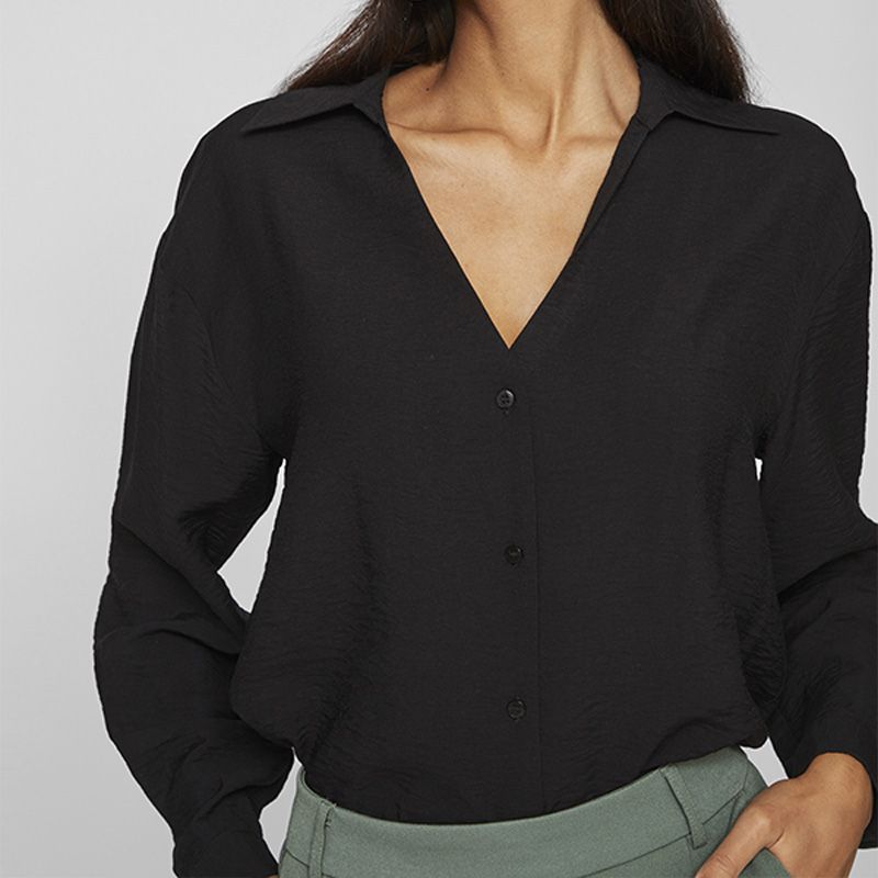 CHEMISE VIDOMIRA L/S V-NECK BLACK BEAUTY 14095705 4365