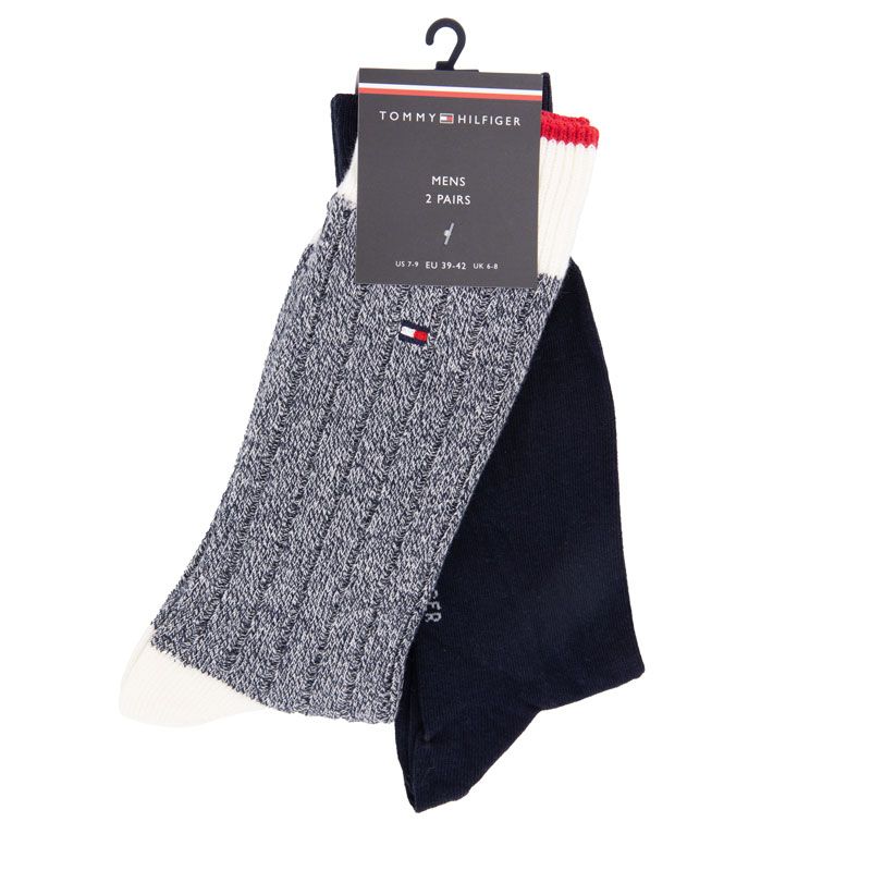 Chaussette th homme navy sock 2p mouline bootsocks 39-46 tu Homme TOMMY HILFIGER