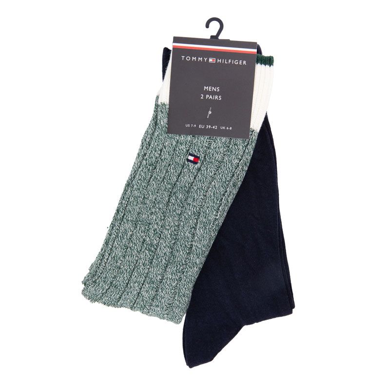 Chaussette th homme navy sock 2p mouline bootsocks 39-46 tu Homme TOMMY HILFIGER