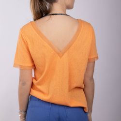 Tee shirt rouge imprimé Rock Femme DEELUXE 74