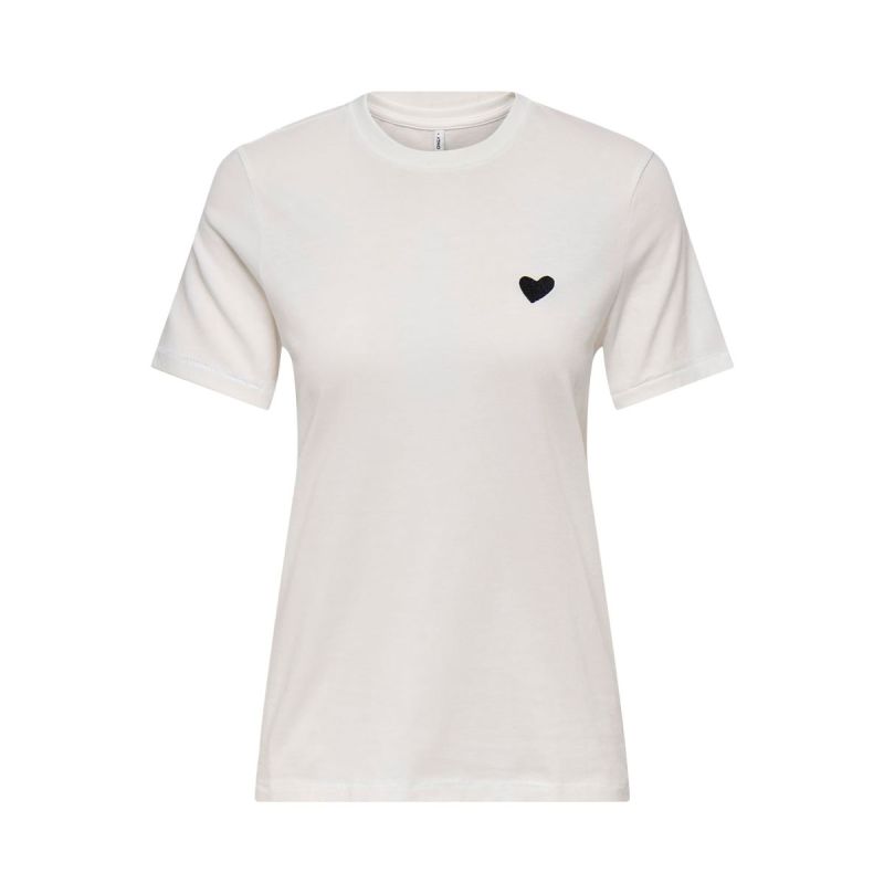 TEE SHIRT ONLHUMBLE CLOUD DANCER HEART BLACK 15344183 4276