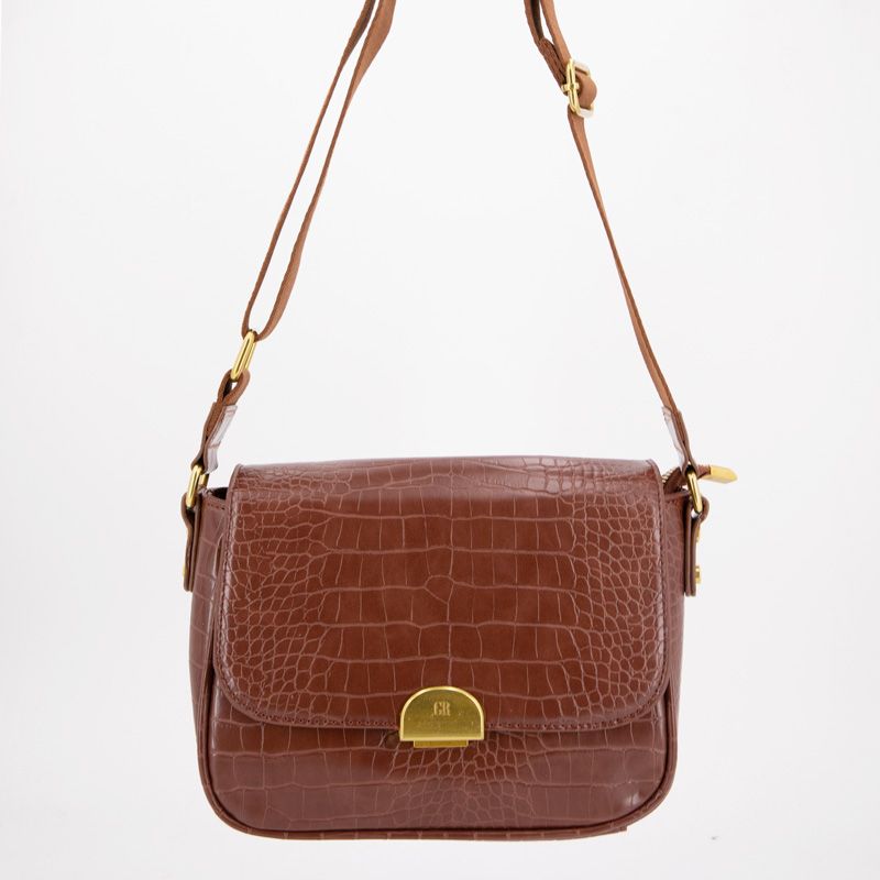 Sac bandouliere Romy motif croco à clip doré 22x18x8cm Femme GEORGES RECH