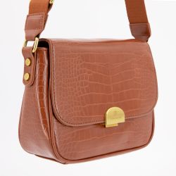 Sac bandouliere Romy motif croco à clip doré 22x18x8cm Femme GEORGES RECH