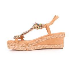 Sandale compensee beige mareio11 t36/41 Femme LAURA VITA