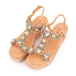 Sandale compensee beige mareio11 t36/41 Femme LAURA VITA