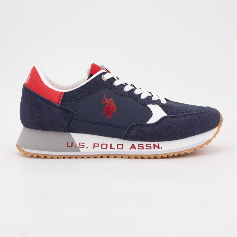 Baskets Aster bi color marine rouge lacets blancs Homme US POLO