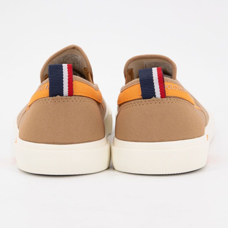 Baskets à enfiler tissu uni semelle blanche Homme US POLO