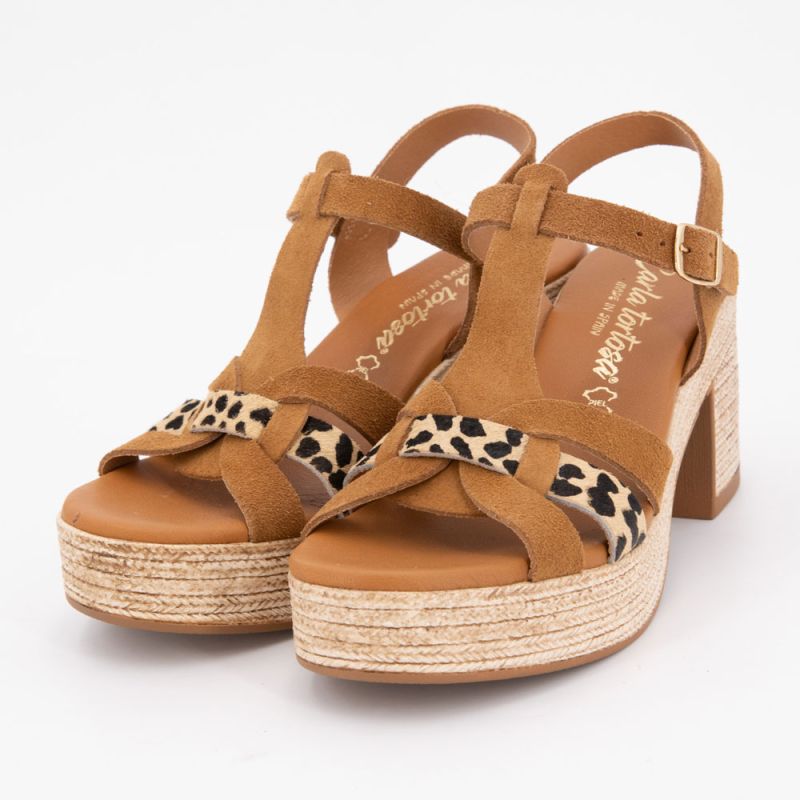 Sandales a talon  leo/muscade 32563 t36/41 Femme CARLA TORTOSA Sandales a talon  leo/muscade 32563 t36/41 Femme CARLA TORTOSA