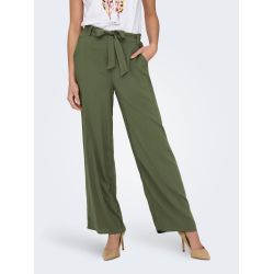 Pantalon palazzo avec ceinture noir Femme ONLY