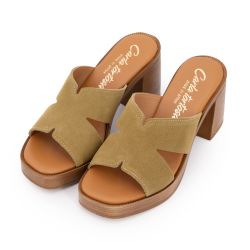 Mules serraje à talon plateforme Femme CARLA TORTOSA