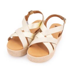SANDALES COMPENSEE GRABADO ORO MULTI 5334 T36/41