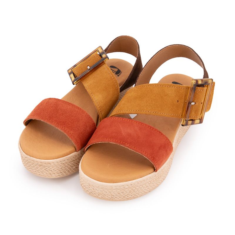 SANDALES COMPENSEE CUERO MULTI CANEY 5318 T36/41