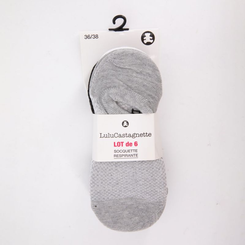 Lot de 6 paire de socquettes respirantes nadine Femme LULU CASTAGNETTE