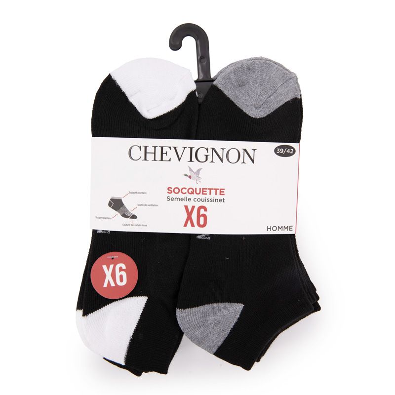 Lot de 6 paires de socquettes dali Homme CHEVIGNON