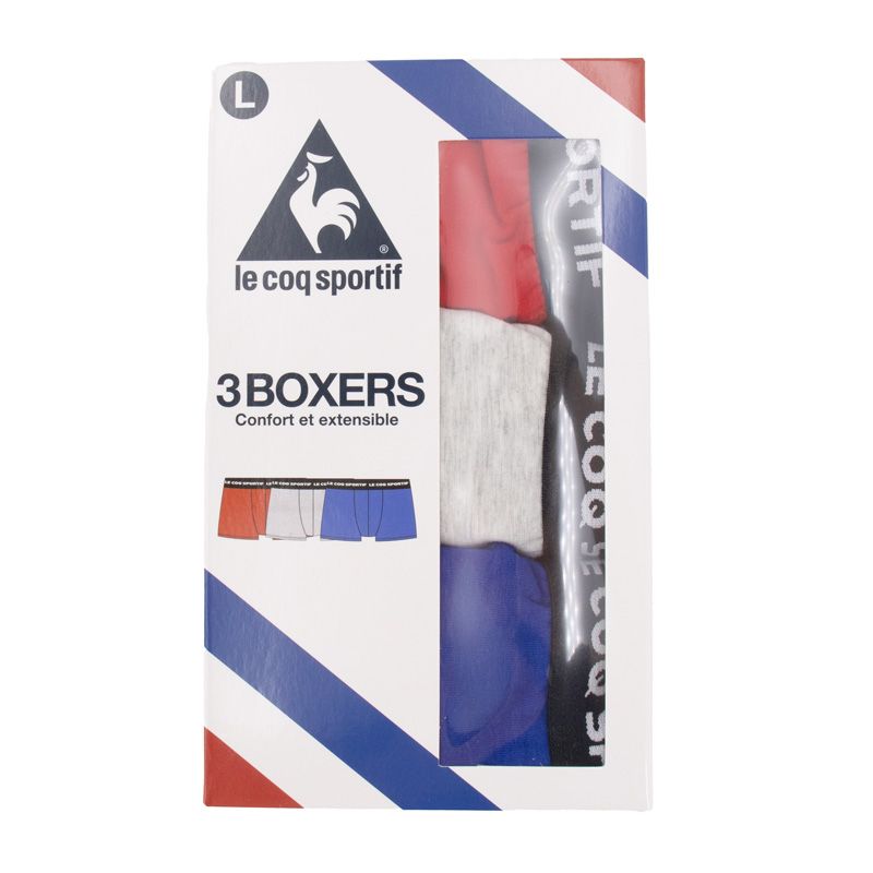 Lot de 3 boxers rouge/gris chine/bleu coqsportif/x Homme LE COQ SPORTIF