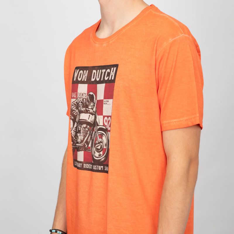 Tee shirt orange vd/1/tr/event/o Homme VON DUTCH
