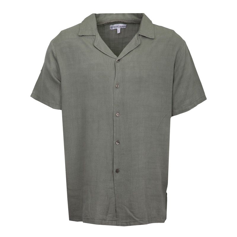 Chemise mc en lin lt kaki leon Homme PANAME BROTHERS