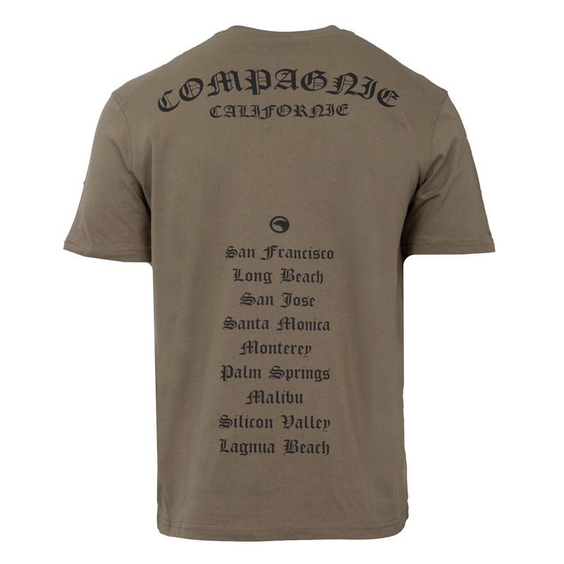 Tee shirt mc light kaki ts gotcities Homme COMPAGNIE DE CALIFORNIE