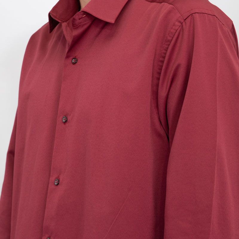 Chemise unie coton bordeaux poly bill00 Homme BILL TORNADE
