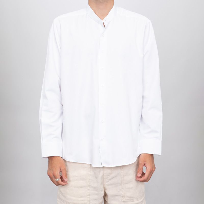 Chemise blanche uni col mao bill200 Homme BILL TORNADE