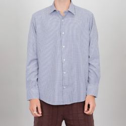 Chemise bleu pied de poule c42 coton poly fanatisie bill00 Homme BILL TORNADE