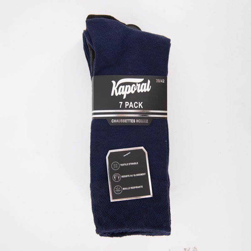 Lot de 7 paires de chaussettes tissees jeriel Homme KAPORAL