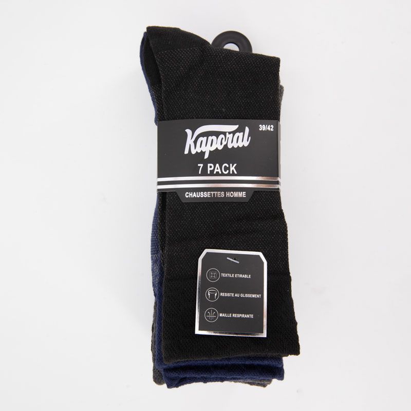Lot de 7 paires de chaussettes tissees jeriel Homme KAPORAL