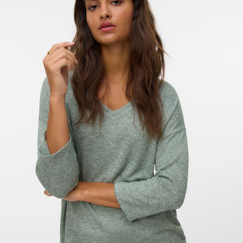 Pull 3/4 vmbrianna eucalyptus 10248738 4358 Femme VERO MODA