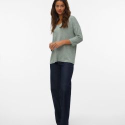 Pull 3/4 vmbrianna eucalyptus 10248738 4358 Femme VERO MODA