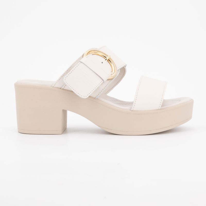 Sandale a talon blanche en cuir tessa t35/42 Femme SCHOLL