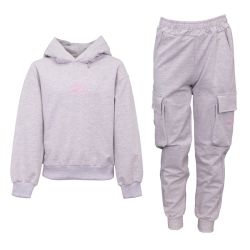 ENSEMBLE JOGGING FILLE GRIS ROSE HIVERCL194 4/14 ANS