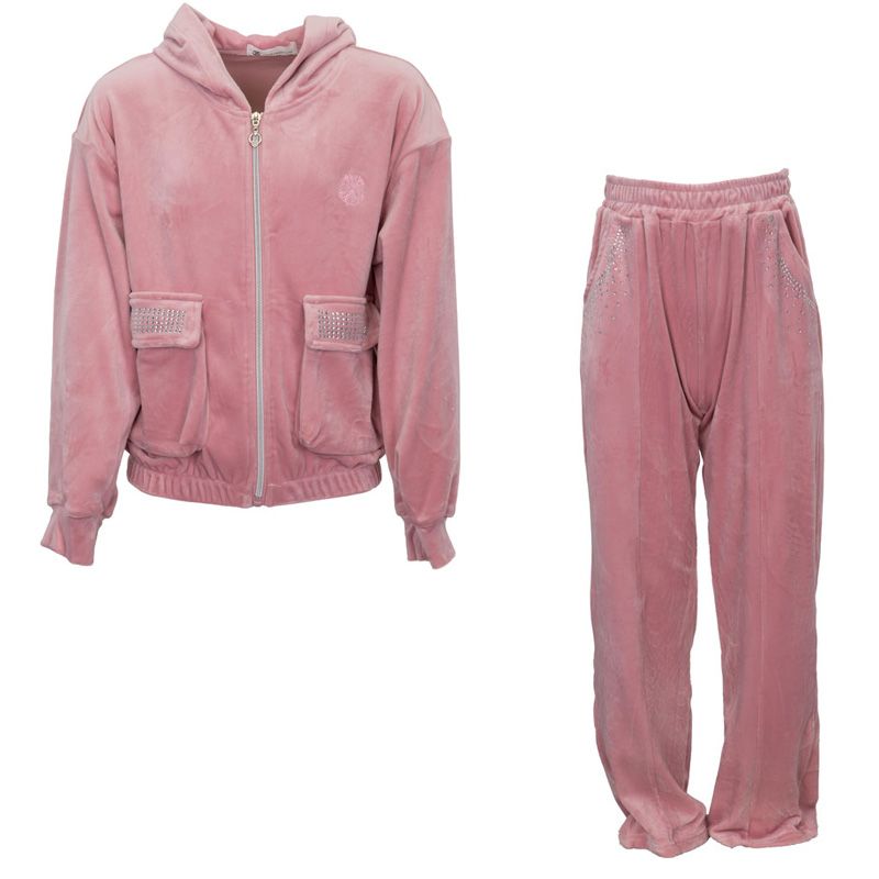 Ensemble velour marine rose gris hivercl174 4/14 ans Enfant CXL BY CHRISTIAN LACROIX