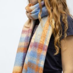 Echarpe à carreaux avec franges en laine 40x210 cm Femme GERARD PASQUIER