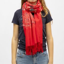 Echarpe douce Famata avec pampilles brodée Femme BURTON OF LONDON