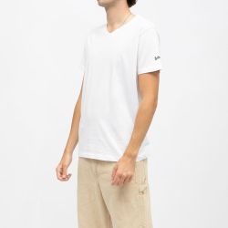 Tee shirt blanc col v basic Homme SCHOTT