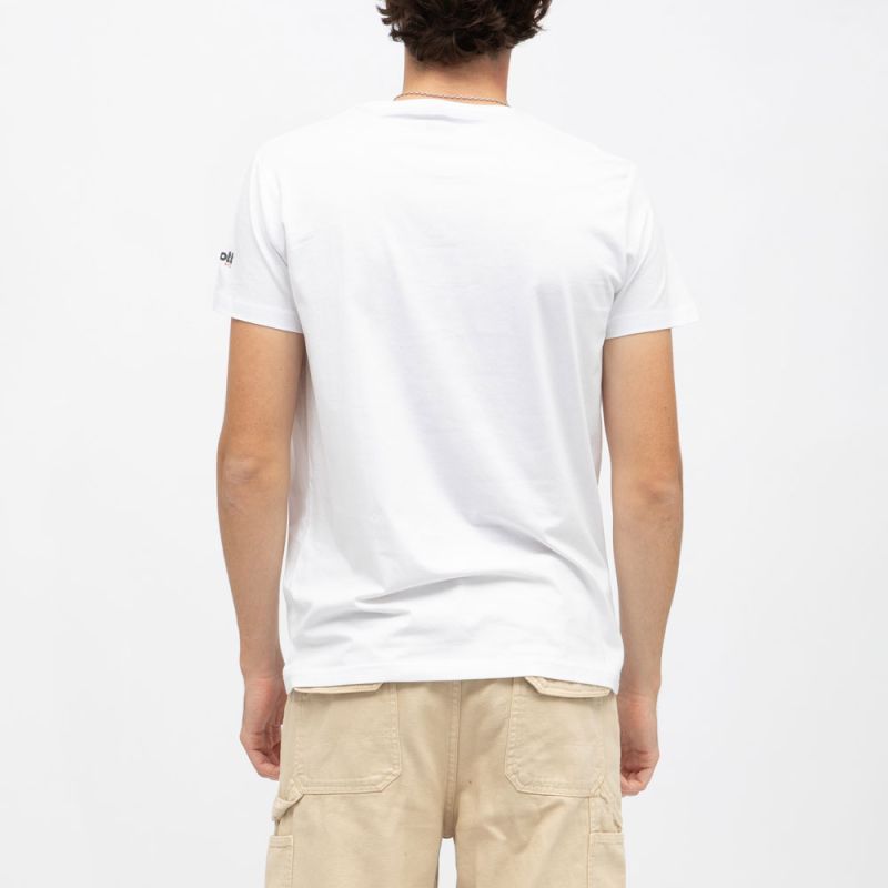 Tee shirt blanc col rond basic Homme SCHOTT