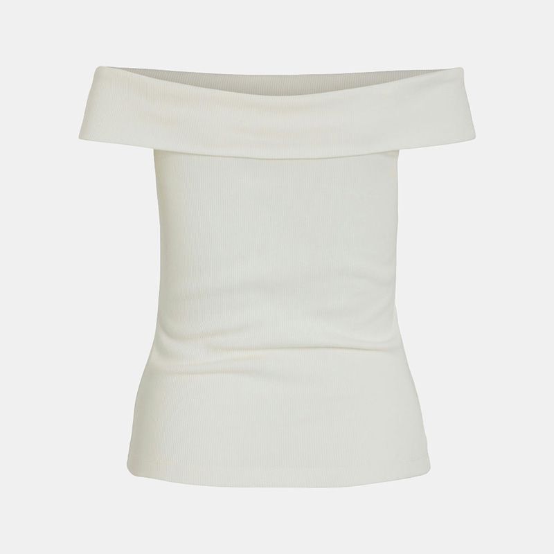 Top coton sahia black épaules dénudées Femme VILA