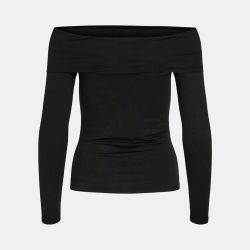 Tee shirt doux épaules nues osata black avec drapé Femme VILA