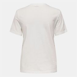 Tee shirt basique blanc hariettte impression léopard Femme ONLY