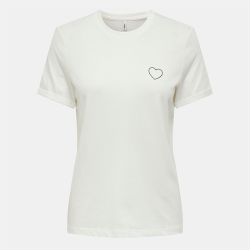 Tee shirt Tenna col rond coton imprimé coeur regular Femme ONLY Tee shirt Tenna col rond coton imprimé coeur regular Femme ONLY