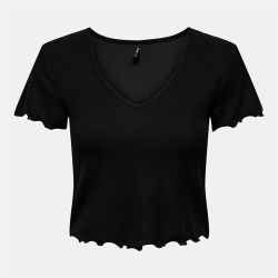 Tee shirt kika crop top col v Femme ONLY