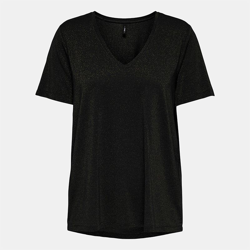 Tee shirt harly pailleté regular col v Femme ONLY Tee shirt harly pailleté regular col v Femme ONLY