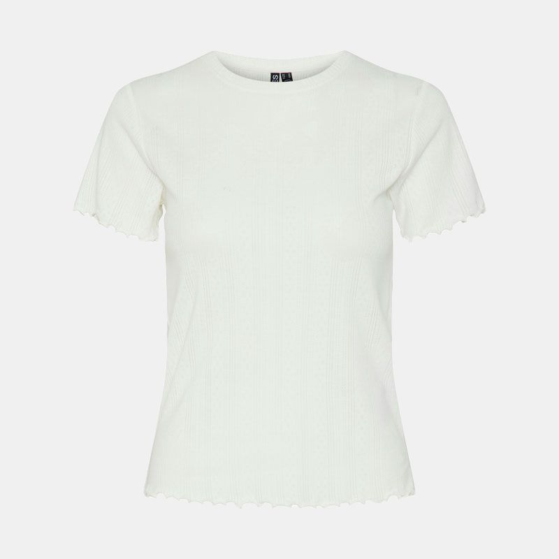 Tee shirt coton col rond manches courtes Femme PIECES