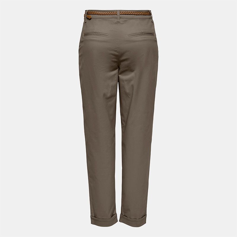 Pantalon chino sax coupe carotte avec ceinture tressée Femme ONLY