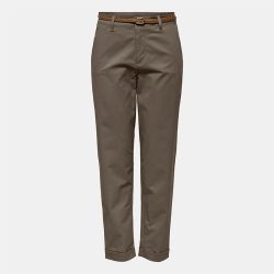 Pantalon chino sax coupe carotte avec ceinture tressée Femme ONLY