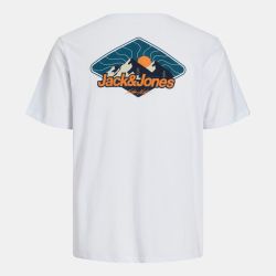 Tee shirt blanc mine col rond motif soleil levant Homme JACK & JONES Tee shirt blanc mine col rond motif soleil levant Homme JACK & JONES