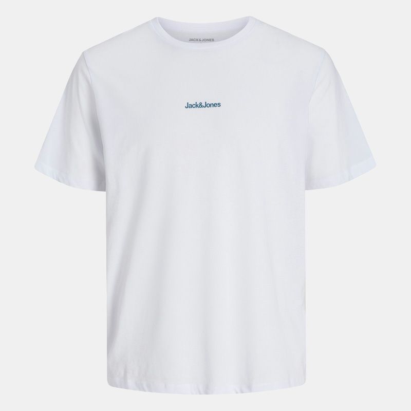 Tee shirt blanc mine col rond motif soleil levant Homme JACK & JONES Tee shirt blanc mine col rond motif soleil levant Homme JACK & JONES