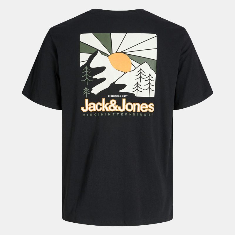 Tee shirt manches courtes mine noir imprimé paysage Homme JACK & JONES Tee shirt manches courtes mine noir imprimé paysage Homme JACK & JONES